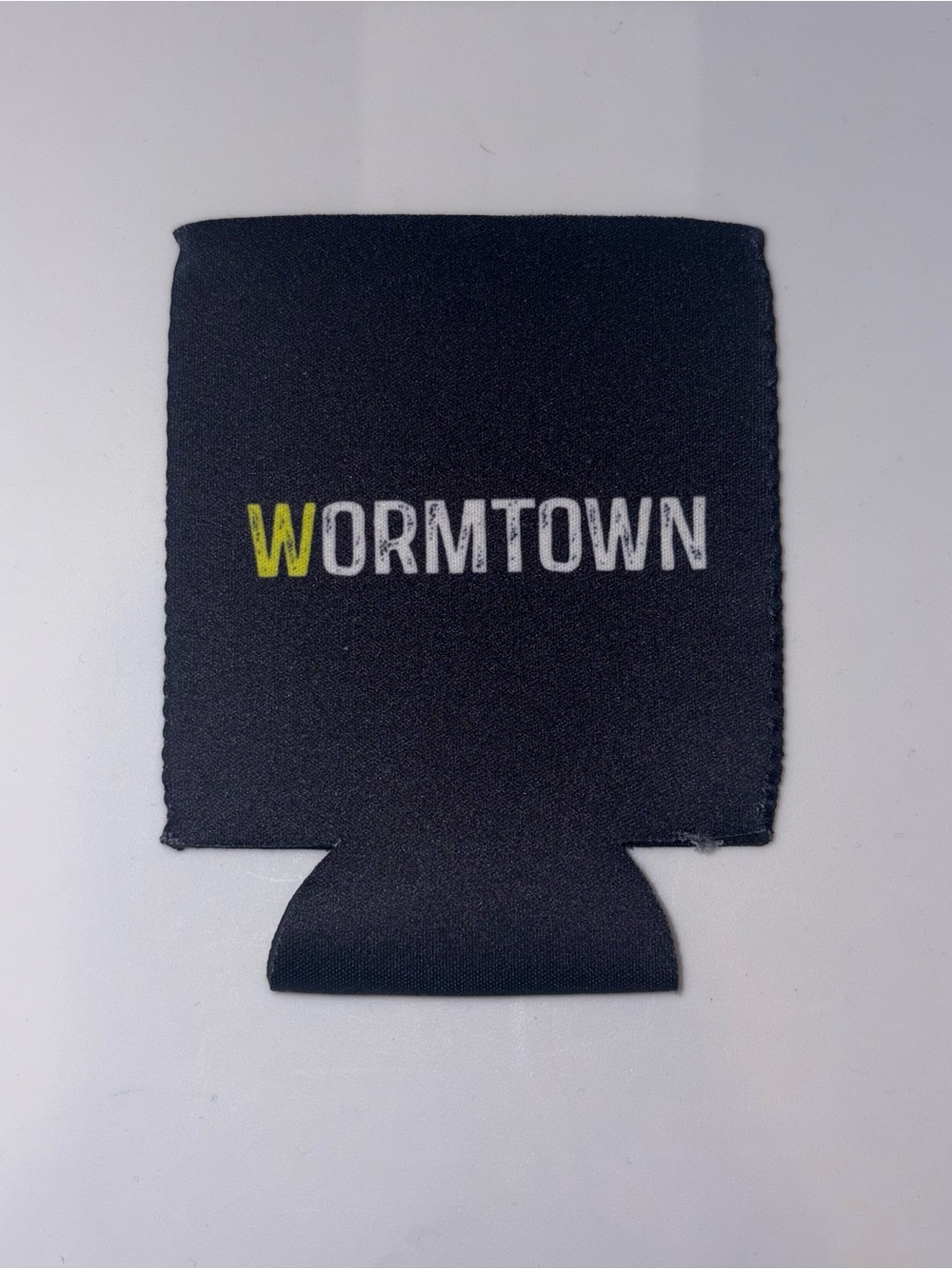 Black and Yellow Wormtown Drink Koozie
